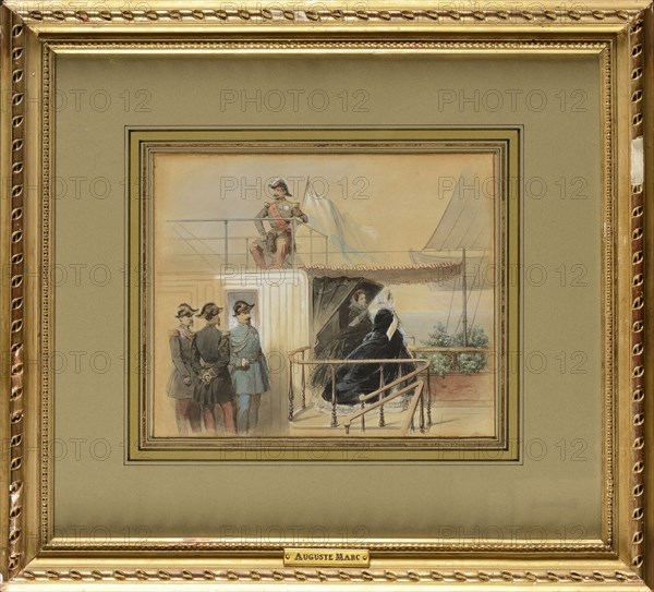 Marc, L'Empereur Napoléon III et l'Impératrice Eugénie sur le yacht L'Aigle