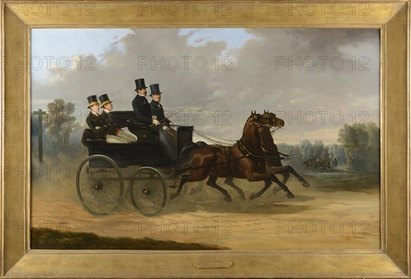 De Luna, L'Empereur Napoléon III menant sa voiture accompagné du duc de Morny