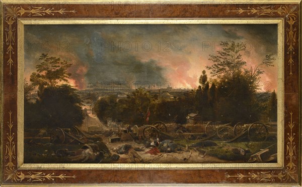 Philippoteaux, Paris en feu sous la Commune, vue depuis le Père Lachaise