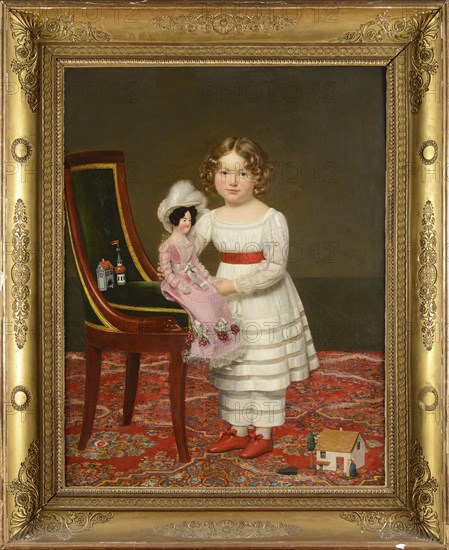 Riesener, Portrait d'une petite fille à la poupée et aux jeux d'enfant