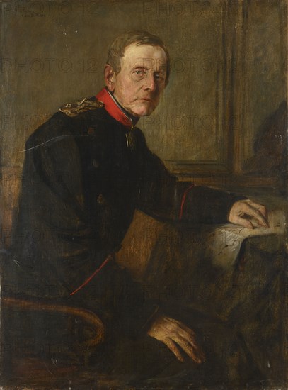 Lenbach, Portrait de Moltke à son bureau