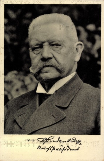 Generalfeldmarschall Paul von Hindenburg Portrait Reichspräsident AUFNAHMEDATUM GESCHÄTZT