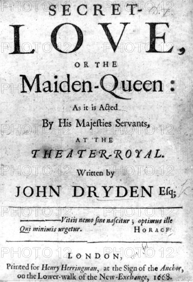 Bildnummer: 55860535 Datum: 01.01.2011 Copyright: imago/United Archives
The title page of the play Secret Love by John Dryden Mono Print kbdig 2011 hoch Encounters With The Past page 138
Bildnummer 55860535 Date 01 01 2011 Copyright Imago United Archives The Title Page of The Play Secret Love by John Dryden Mono Print Kbdig 2011 vertical encounters With The Past Page 138
