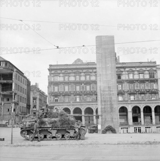 The British Army in North-west Europe 1944-45 A Sherman Firefly of 7th Armoured Division in Hamburg, 4 May 1945The Hambu