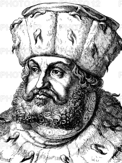 Friedrich III., Herzog und Kurfürst zu Sachsen, 1463-1525, Historisch, historical, digital improved reproduction of an o