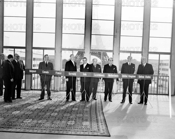 RECORD DATE NOT STATED NATO Paris Conference, 1954. Photographs of Marshall Plan Programs, Exhibits, and Personnel Copyr