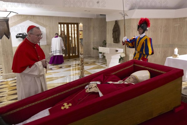 ITALY - RITE OF THE CONSTATATION OF THE DEATH OF THE PONTIFF AT THE CHAPEL OF SANTA MARTA AT THE VATICAN - 2025/4/21