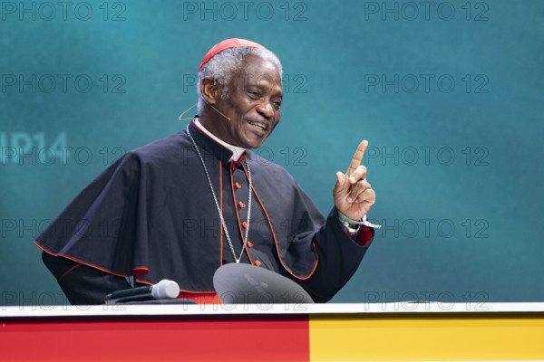 Kardinal Peter TURKSON, haelt die Laudatio fuer Ehrenpreistraeger Prof. Hans Joachim SCHELLNHUBER, Stiftung Deutscher Na