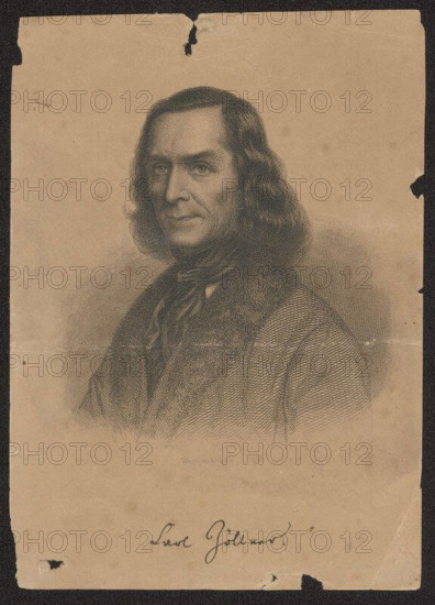 Portrait of Carl Friedrich Zöllner (1800-1860), German composer (bust). Weger, August (1823-1892), graphic artist Cop