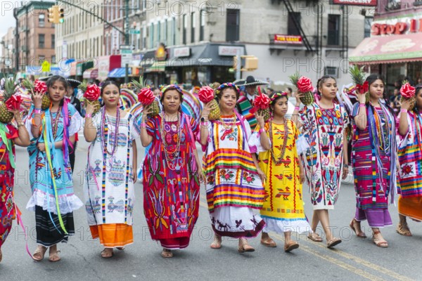 Cinco de Mayor Parade in Brooklyn in New York Folk dancers in the Cinco de Mayo Parade in the Sunset