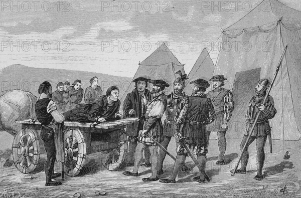 Deutscher Bauernkrieg, 1524-1526, Die letzte Rede von Münzer. Thomas Müntzer, geboren um 1489, gestorben 27. Mai 1525) w