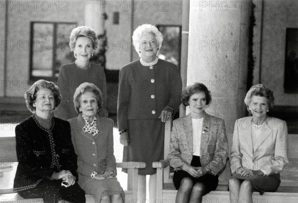 RECORD DATE NOT STATED First Lady Barbara Bush, center, poses for a photograph with five of her predecessors at the open