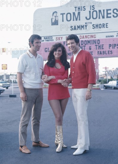 Tom Jones Las Vegas NEV USA LIBRARY Tom Jones R with manager Gordon Mills L and the then Miss