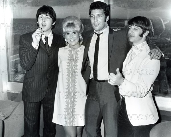 Beatles Paul McCartney and Ringo Starr with Dusty Springfield and Tom Jones at a Melody Maker Award