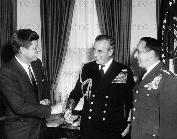 Meeting with Admiral of the Fleet Lord Louis Mountbatten, 1st Earl Mountbatten of Burma, 10:25AM. President John F. Kenn