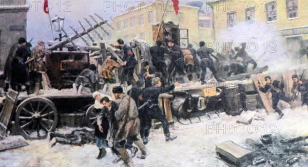 Painting depicting the mutiny on the Russian battleship Potemkin. Dated 20th Century, Copyright: xUnitedxArchivesx/xWorl