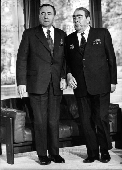 Leonid Brezhnev und Andrej Gromyko Der sowjetische Staats- und Parteichef Leonid Brezhnev und sein Außenminister Andrej