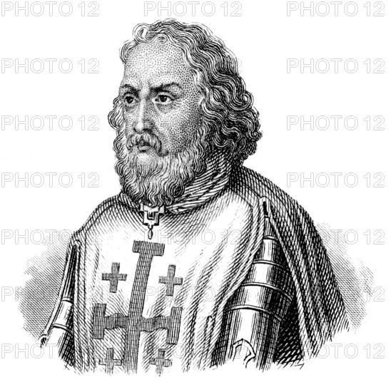 Godfrey of Bouillon, leader of the First Crusade Portait of Godfrey of Bouillon, ca. 1060 - 1100, a medieval Frankish kn