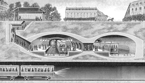 Metropolitan Railway Station, Exposition Universelle, World Fair, 1900, Paris Metropolitan Railway Station, Exposition U
