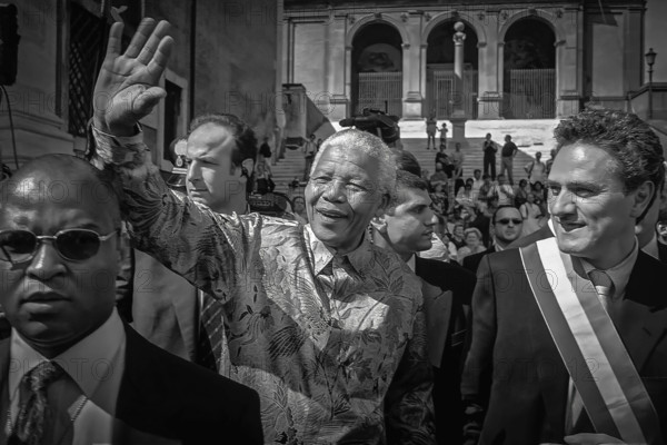South African President Nelson Mandela to Rome