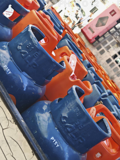 bottled gas in gas cylinders
