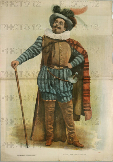 RECORD DATE NOT STATED  Anonym Coquelin als Cyrano de Bergerac. Color; Photographic transmission around 1900 Copyright: