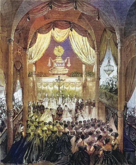 Die Trauung von Umberto I. und seiner Cousine Margarethe am 22. April 1868 in der Kathedrale von Turin, Umberto I., Umbe