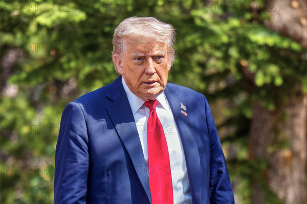 Kananaskis, Alberta, Kanada, 16.06.2025: Mountain Lodge: G7-Gipfel 2025: US-Präsident Donald Trump (Foto: Michael Kappel
