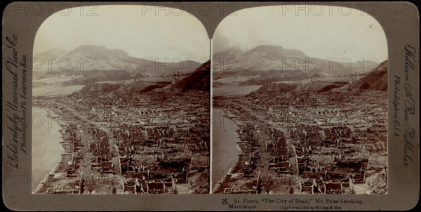 RECORD DATE NOT STATED St. Pierre, the city of dead, Mt. Pelee smoking, Martinique , Disasters, Ruins, Volcanic eruptions, Pel e, Mount Martinique, Eruption, 1902 Copyright: xpiemagsx digcompie09122022-120564 ACHTUNG AUFNAHMEDATUM GESCHÄTZT