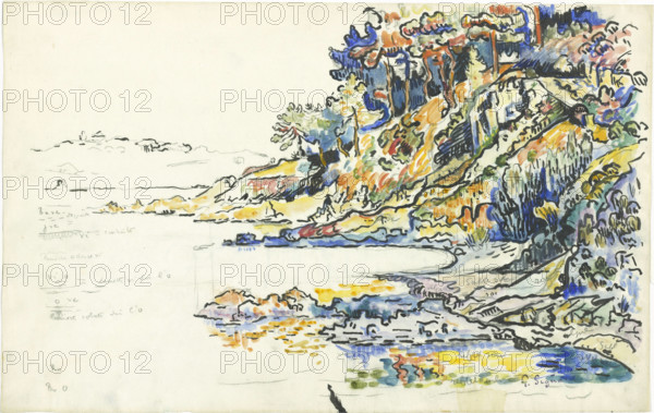 Paul Signac, The Calanque at Saint Tropez, 1906 The Calanque at Saint Tropez Copyright: xpiemagsx Natgal10012020-52592 !