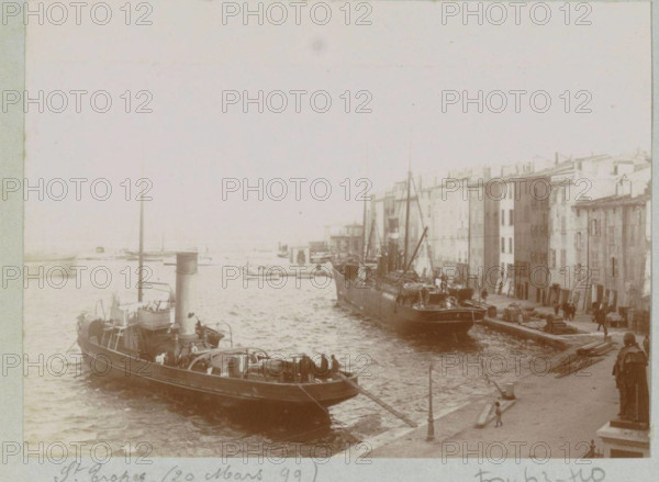 RECORD DATE NOT STATED View of ships in the port of Saint-Tropez, 1899 photograph Part of photo album of a French amate