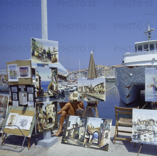Frankreich, Franz. Riviera, St. Tropez, , Maler Frankreich, Franz. Riviera, St. Tropez, , Maler, Franz. Riviera, St. Tro