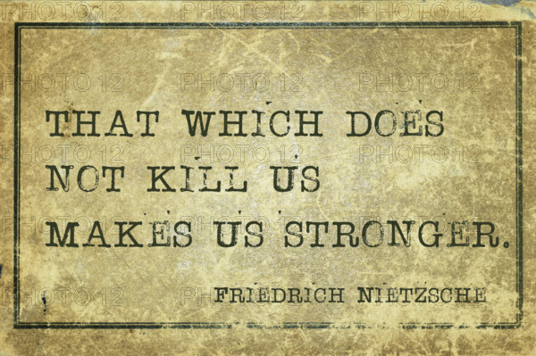 make stronger Nietzsche That which does not kill us makes us stronger - ancient German philosopher Friedrich Nietzsche q