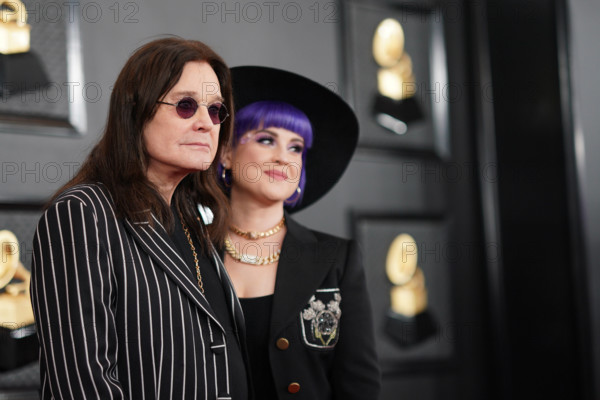 LOS ANGELES, CA - JANUARY 26: Ozzy Osbourne and Kelly Osbourne at the 62nd Grammy Awards at the Staples Center in Los An