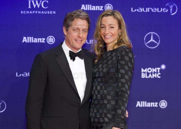 Monte Carlo, Monaco - February 14, 2017: Red Carpet at the Laureus World Sports Awards with Host Hugh Grant and Anna Eb