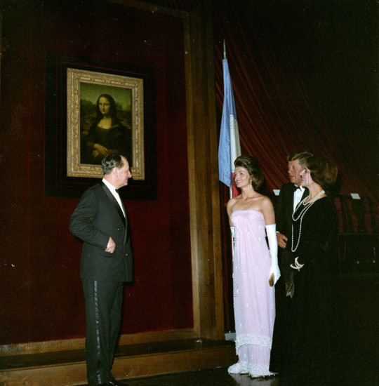 Opening ceremony, Mona Lisa Exhibit at the National Gallery of Art, President Kennedy and First Lady Jacqueline Kennedy