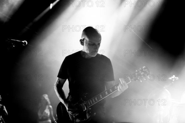 Richard Melville Hall alias Moby bei einem Konzert im Velodrom in Berlin, 22. September 2024. (Foto schwarzweiß konverti