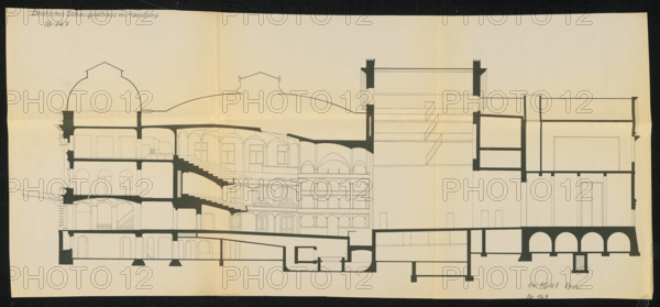 German Schauspielhaus, Hamburg: Longitudinal Section 1: 100 Copyright: xpiemagsx archberppie01082022-84666 !ACHTUNG AUFN
