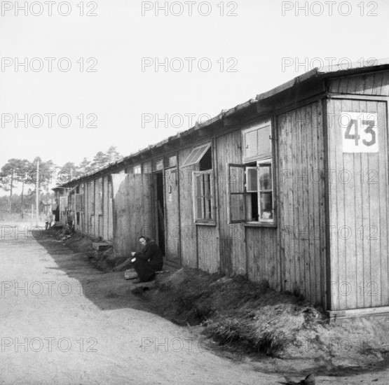 The Liberation of Bergen-belsen Concentration Camp, April 1945 The exterior of a hut housing camp inmates suffering from