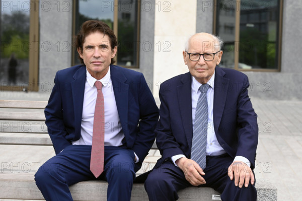 Arno Klarsfeld und Serge Klarsfeld bei der Kranzniederlegung am Denkmal für die ermordeten Juden Europas. Berlin, 27.05.