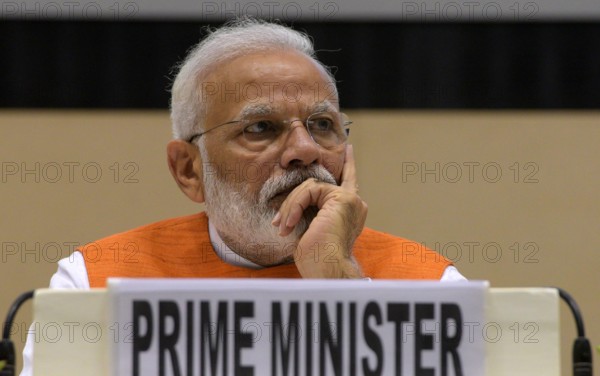 NEW DELHI, INDIA - AUGUST 30: Prime Minister Narendra Modi seen during a function on promotion and development of Yoga,