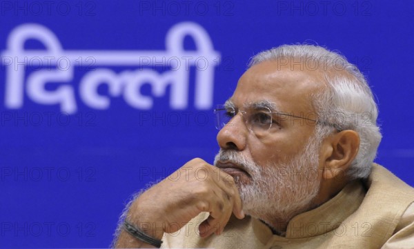 NEW DELHI, INDIA - OCTOBER 16: Indian Prime Minister Narendra Modi during the inauguration of the 10th Annual Convocati