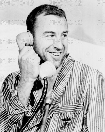 Apollo 8 Astronaut James Lovell, Command Module (CM) pilot of the first manned Saturn V space flight into Lunar orbit, a