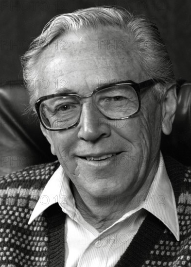 Charles M Schulz Creator of Peanuts comic strip and characters circa 1984 Hollywood CA USA PUBLIC