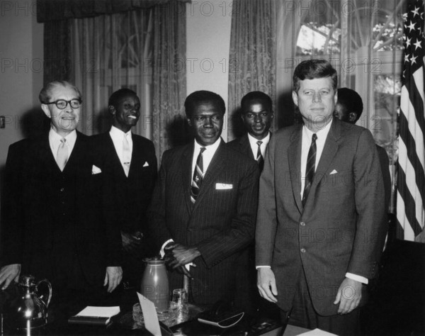Meeting with Apollo Milton Obote, Prime Minister of Uganda, 4:03PM. President John F. Kennedy meets with Prime Minister