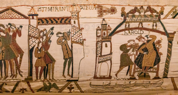 Bayeux cathedral mural decors, normandy, France BAYEUX, FRANCE, MAY 14, 2024 : mural decors of Bayeux, cathedral, norman