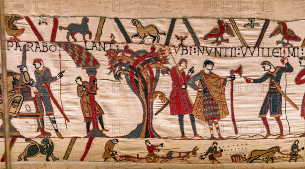 Bayeux cathedral mural decors, normandy, France BAYEUX, FRANCE, MAY 14, 2024 : mural decors of Bayeux, cathedral, norman