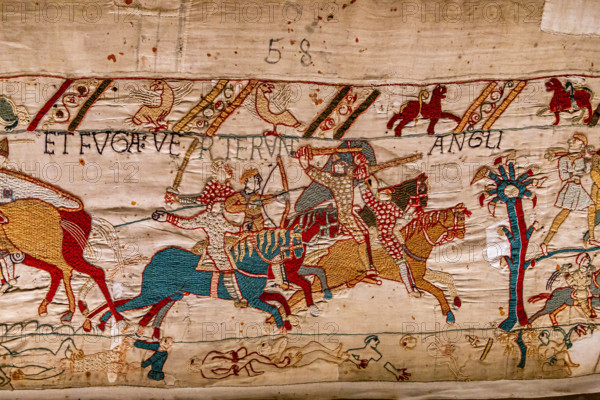 Bayeux cathedral mural decors, normandy, France BAYEUX, FRANCE, MAY 14, 2024 : mural decors of Bayeux, cathedral, norman