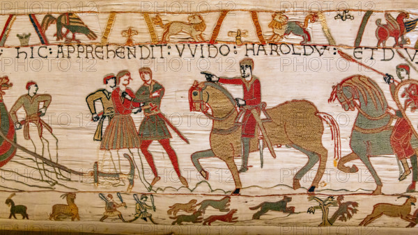 Bayeux cathedral mural decors, normandy, France BAYEUX, FRANCE, MAY 14, 2024 : mural decors of Bayeux, cathedral, norman