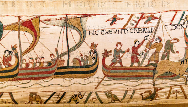 Bayeux cathedral mural decors, normandy, France BAYEUX, FRANCE, MAY 14, 2024 : mural decors of Bayeux, cathedral, norman